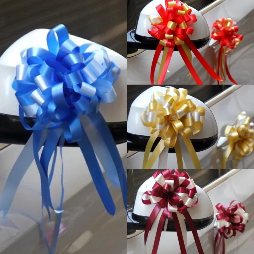 

20pcs Beautiful Two-color 15x27cm large Pull Bow ribbon for Flowers Gift wrap Christmas Party Wedding chair ties Car Decoration