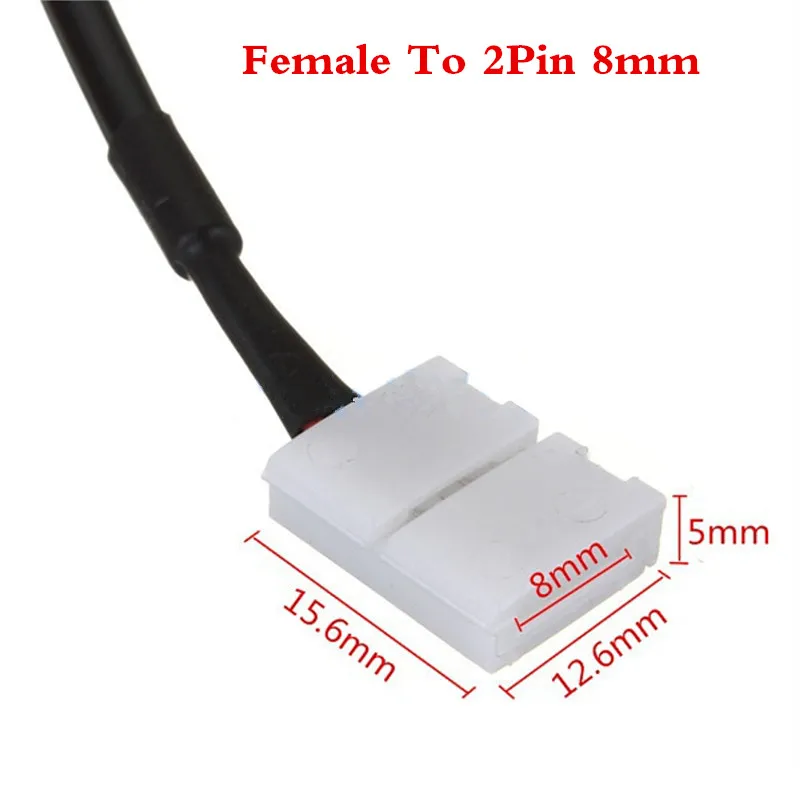 5/10 шт. 10 мм 8 мм 2pin женский баррель DC адаптер питания светодиодные ленты Соединительный кабель для SMD 5050 5630 3528 светодиодные ленты пайка - Цвет: Female To 2Pin 8mm