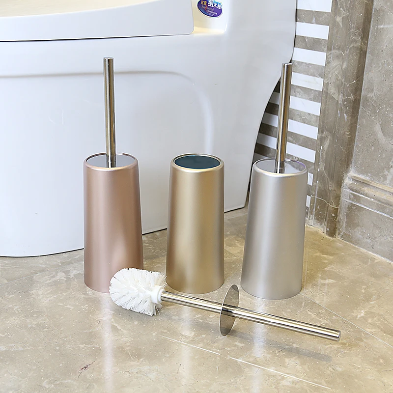 Kaufen Europäische Einfachen Modernen Stil Kunststoff Wc bürstenhalter Poliert Rose Gold Stehen Bad Zubehör Toliet Pinsel HY