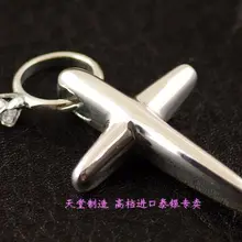 925 Чистое серебро короткое маленькое кольцо крест кулон