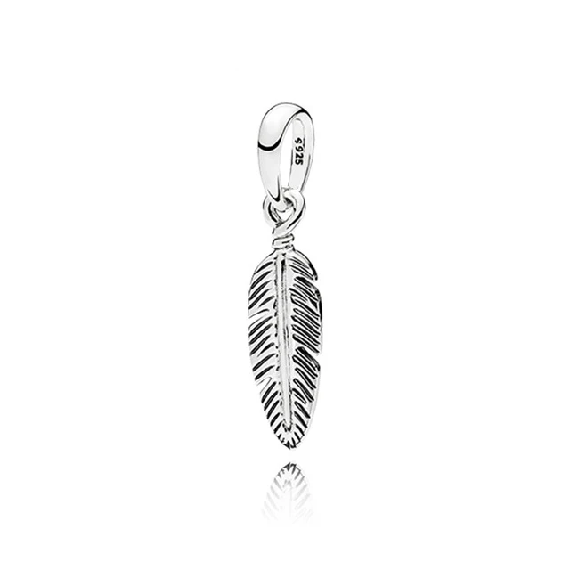 

Kristie 100% 925 Sterling Silver 1:1 Original SPIRITUAL FEATHER PENDANT 397216 Vintage Women Jewelry Free Shipping