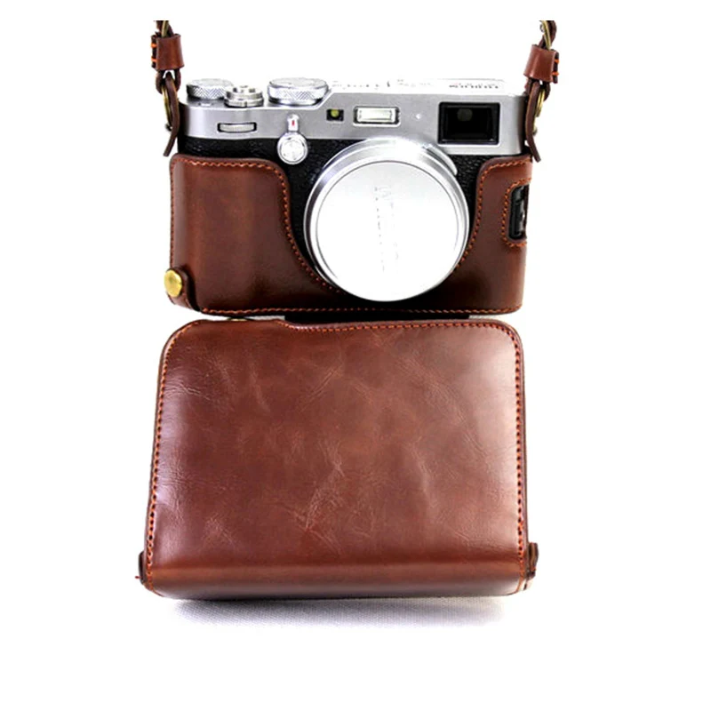Из искусственной кожи чехол для камеры Fujifilm X100F x100f с нижним отверстием батареи +
