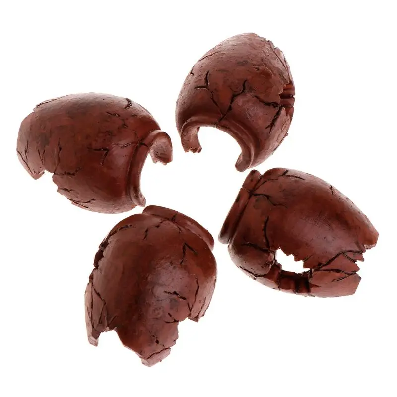 

4Pcs Aquarium Pot Tile Hide Cave For Fish Tank Reptile Case Toys Resin Decoration Ornament Fish Shrimp Play Decor Artificial