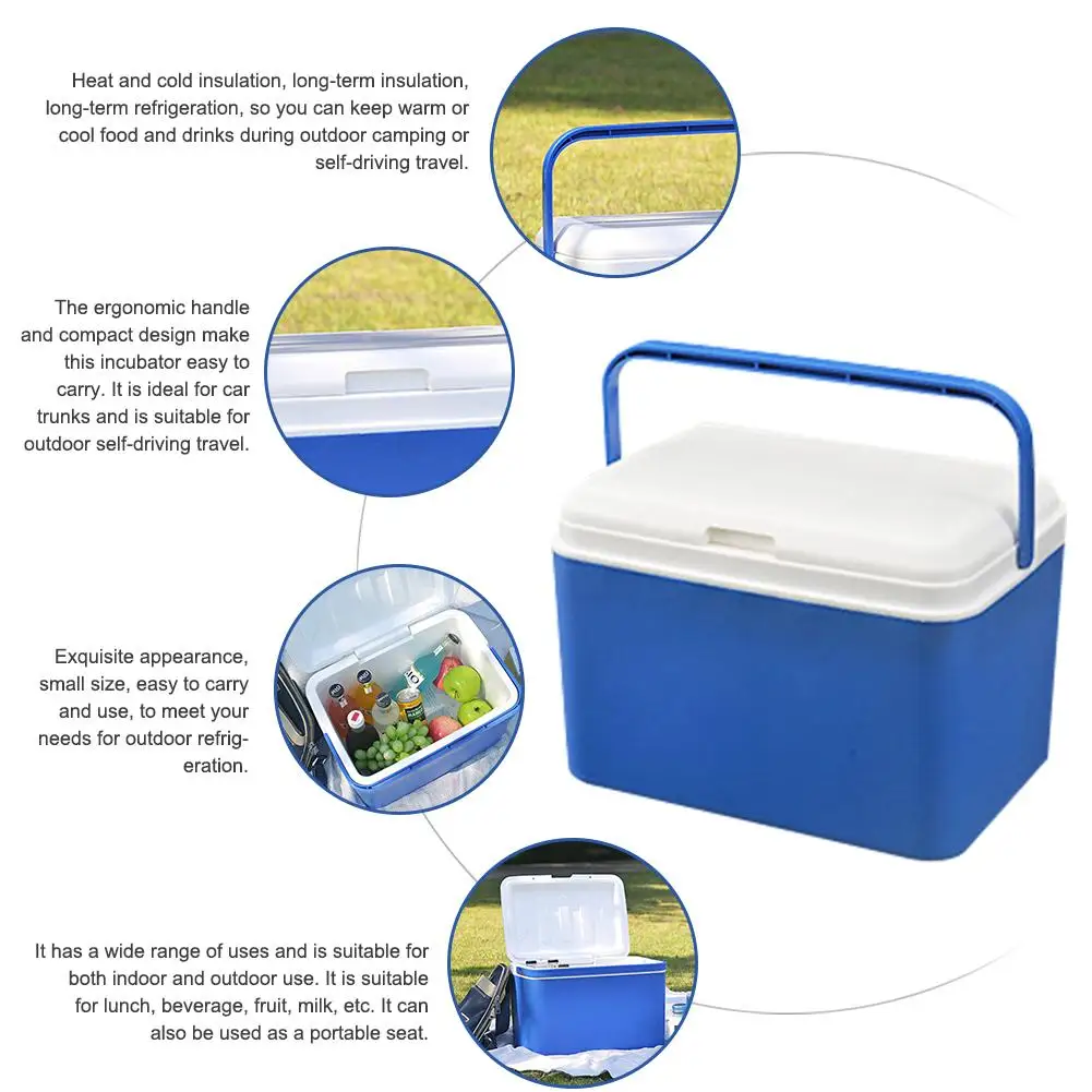 Portable 13L Outdoor Incubator Refrigeration Dual-use Box Food Storage Car Cold Fishing Box Cooler For Picnics Fishing Transport Portable 13L Outdoor Incubator Refrigeration Dual-use Box Food Storage Car Cold Fishing Box Cooler For Picnics Fishing Transport
