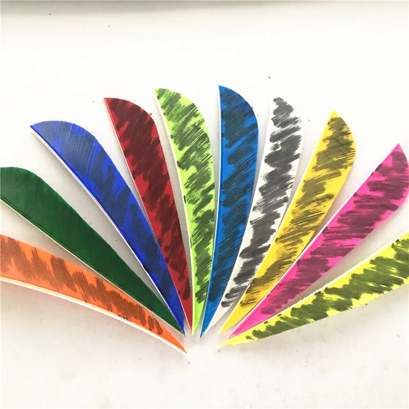 

50pcs High Quality 4 inch Water Drop Shape 8Color Archery Hunting And Shooting Arrow Feather Fletches Vanes Handmade Camouflage