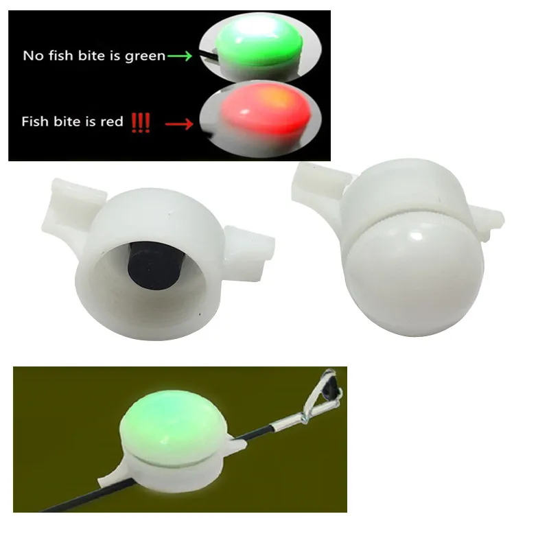 Smart LED Fishing Rod Tip Night Light Bite Strike Alert Glow Stick Alarm Clip 