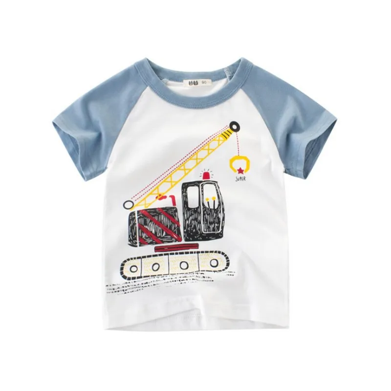 2-8 Years Boys T Shirt Summer Cotton Short Sleeves Cute Forklift Kids Shirts Boy Tops Children Clothing Boys Casual Clothes