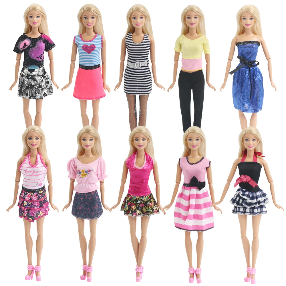 

2019 New 15 Styles Dolls Clothes Girl 1/6 Doll Dress Shirt Pants Skirt Outfit Party Gown Clothing For Barbies Mini Accessories