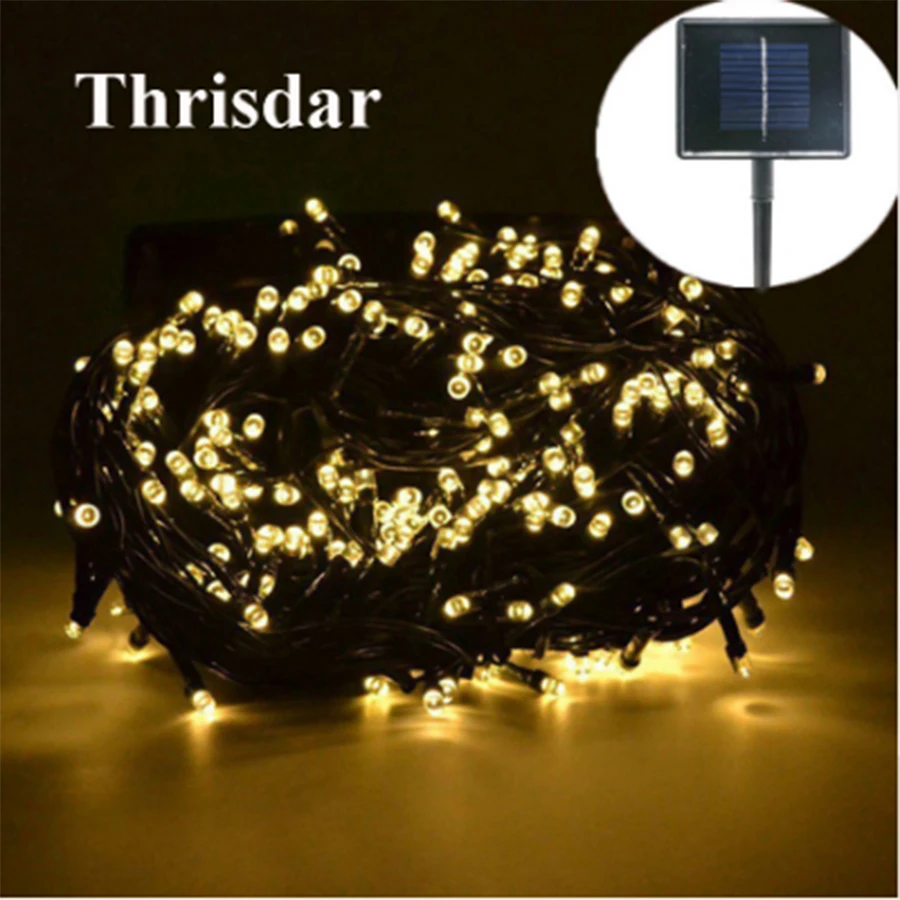 

Thrisdar 50M 500 LED Christmas Solar String Light Fairy Garland Outdoor Wedding Party Garden Patio Holiday Garland Fairy Light