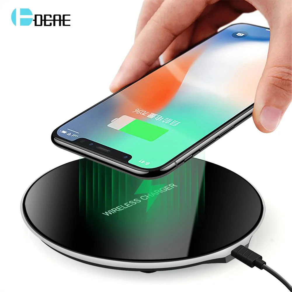 DCAE Qi Wireless Charger For Samsung Galaxy S9 S8 Plus Mirror Charging Pad Dock Cradle Charger USB For iPhone 8 X XS Max XR DCAE Qi Wireless Charger For Samsung Galaxy S9 S8 Plus Mirror Charging Pad Dock Cradle Charger USB For iPhone 8 X XS Max XR