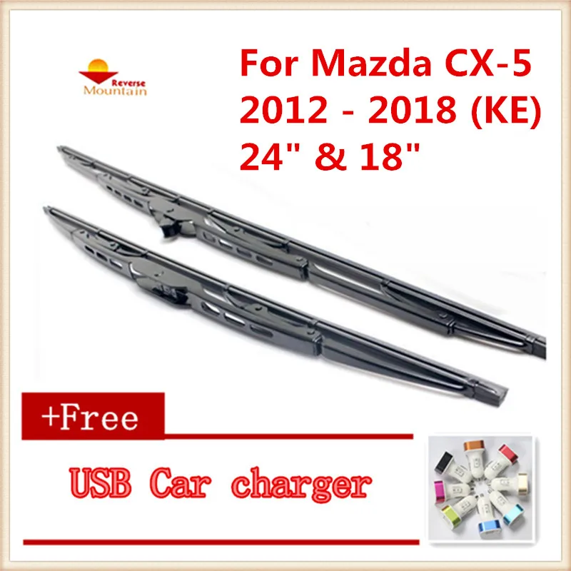 2pcs/lot Car windshield wiper Blade U type Universal For Mazda CX 5 (2012 2018) Size:24"+18"-in 2018 Mazda 3 Hatchback Wiper Blade Size