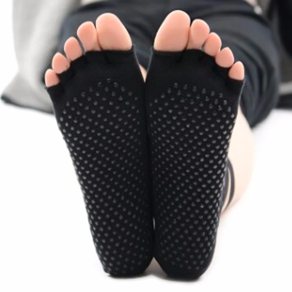 Женские спортивные для йоги носки с 5 пальцами массажные хлопковые носки для занятий спортом новые нескользящие носки