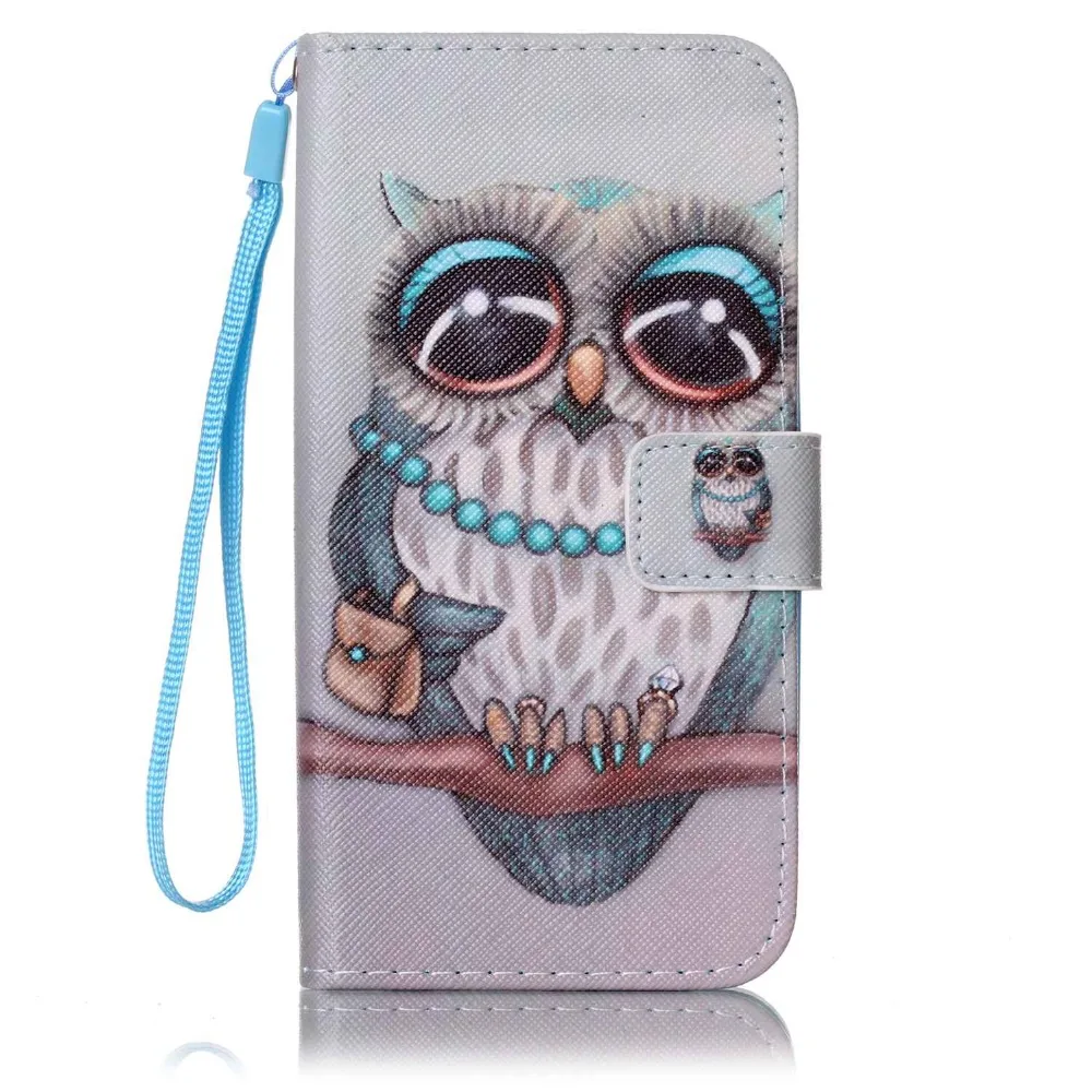 Совы Роскошный кожаный чехол для Coque LG K7 Чехол Флип 5 &quotСтенд Бумажник слот карты