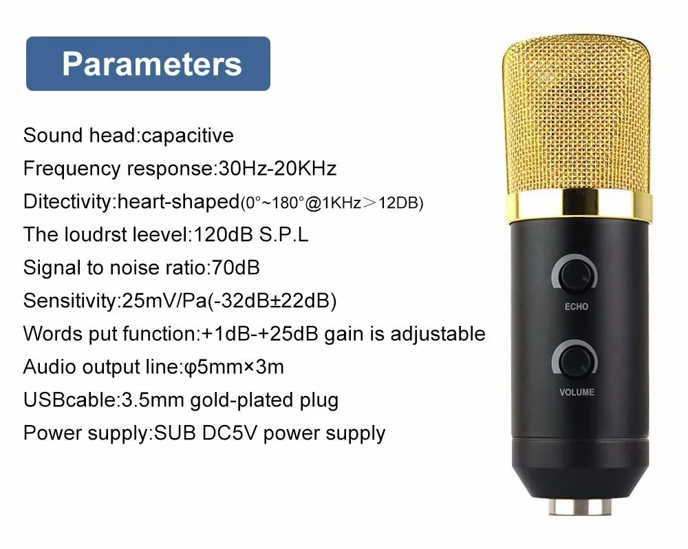 MK F100TL USB конденсаторный звукозаписывающий микрофон с подставкой студийный профессиональный проводной Skype компьютер Kareoke микрофон