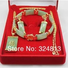 Новая женская мода-Красивый природный зеленый подвески, браслеты, серьги A2656