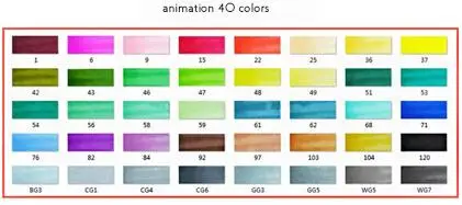 30/40/60 Цвета графический маркер для белой доски набор профессиональных Эскиз маркер для рисования с двухголовой Цвет ручка для творчества рисунков в виде пера с 4/5 подарки - Цвет: animation 40 colors