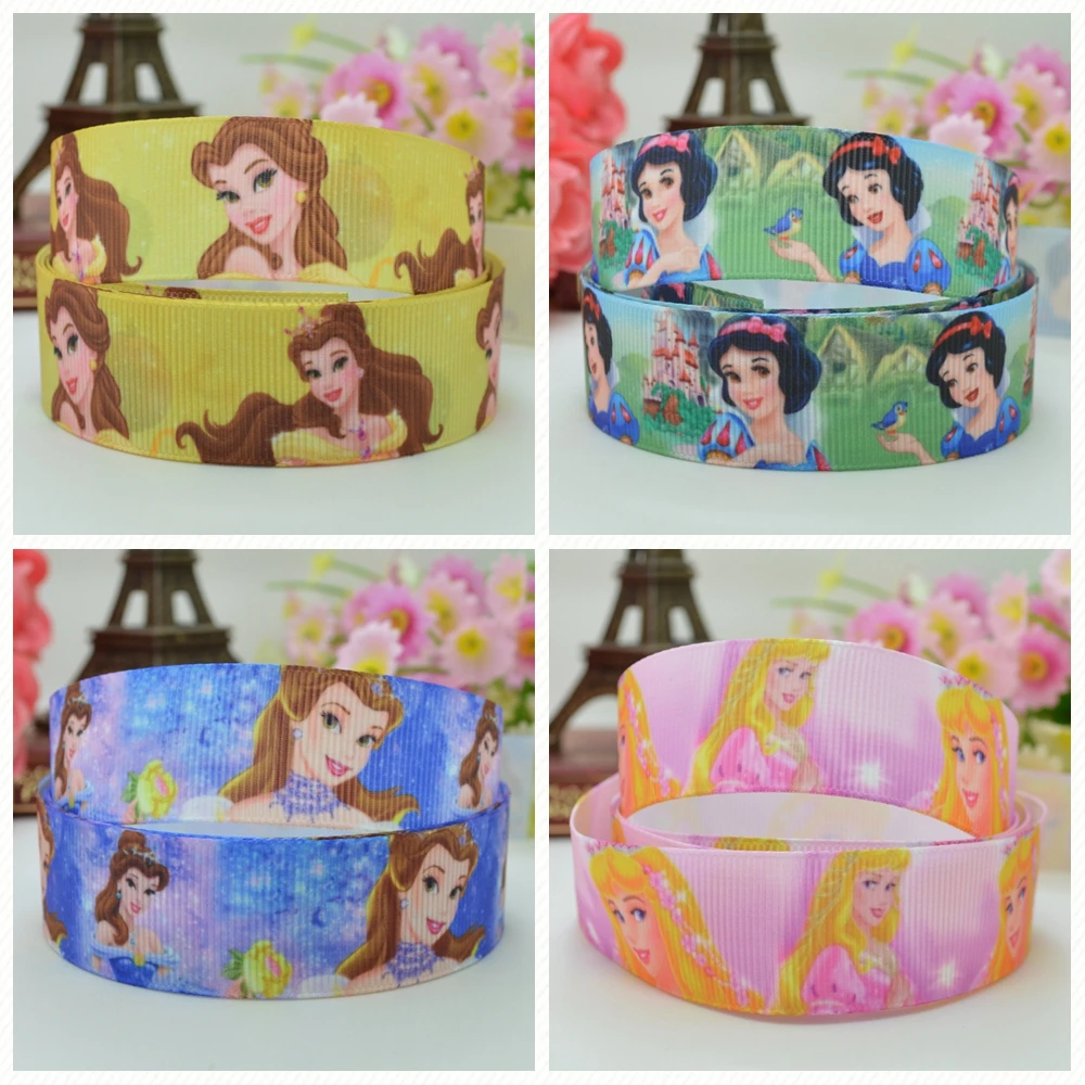DUWES 7/8 &quot22 мм 2 5 10 20 50 ярдов Белоснежка Принцесса мультфильм напечатанный grosgrain