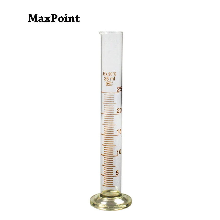 Maxpoint 1 шт. стеклянный измерительный цилиндр 25 мл прозрачный мерный ясным