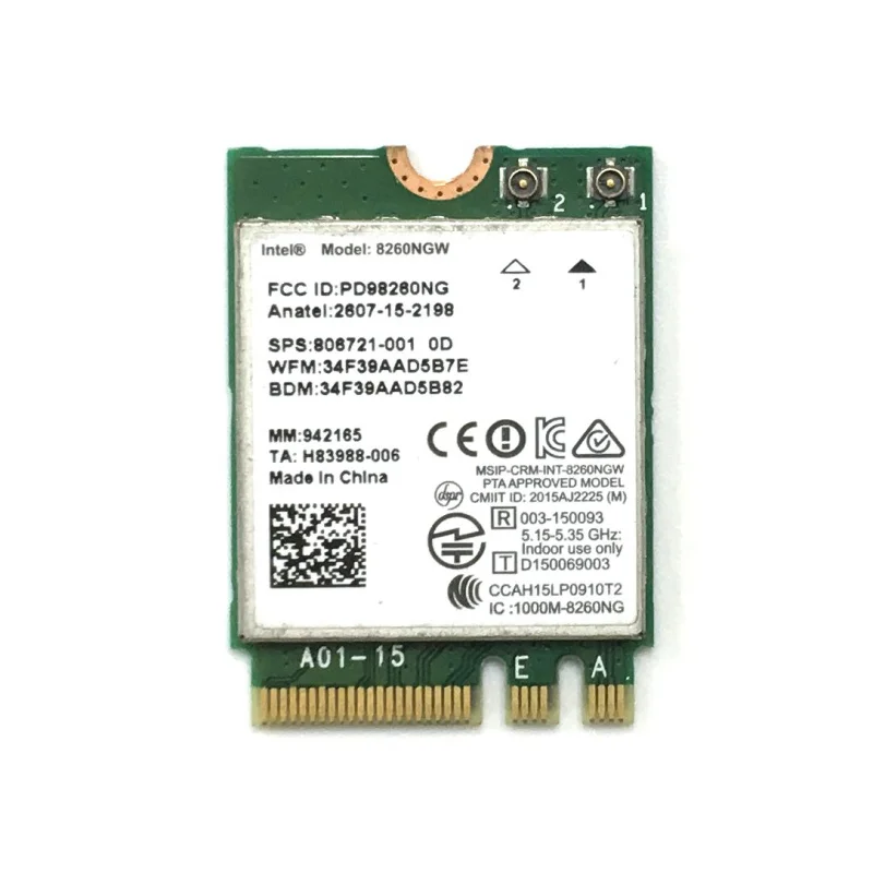 Настольный Intel8260 двухдиапазонный беспроводной AC 8260NGW 867 Мбит/с 2,4 ГГц/5 ГГц PCi-E 1x WiFi Bluetooth 4,2 адаптер