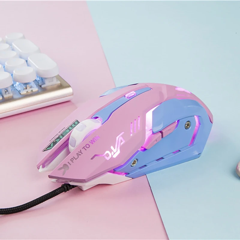 Cosplay D. va для OW USB Проводная мышь 6 кнопок оптическая игровая геймерская вспышка ПК