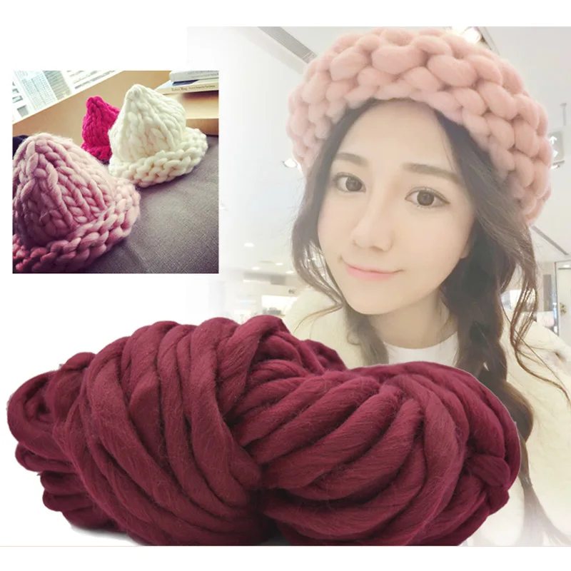 500g Super Chunky Wool Hand Knitting Big Yarn Soft Warm Acrylic Blended Strickwolle Blanket