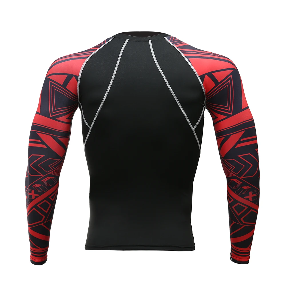 Для мужчин s Фитнес 3D принт с длинным рукавом Велоспорт базовые слои для мужчин обтягивающие термальные майки компрессионные рубашки ММА тренировки базовые слои