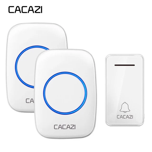 White 1x2 CACAZI FA10 водонепроницаемый автономный беспроводной дверной звонок 200 м ЕС Австралия Великобритания США штекер умный дверной звонок Кнопка 1 2 приемника без батареи - Цвет: White 1x2