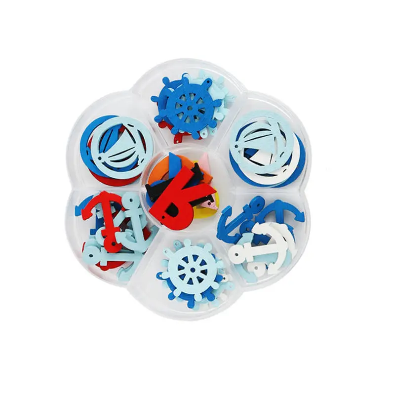 

47 PCs/Box Wood Sewing Button Ocean Sea Series Scrapbooking Single Hole Multicolor 26mm x25mm(1" x1") - 21mm x14mm( 7/8" x 4/8")