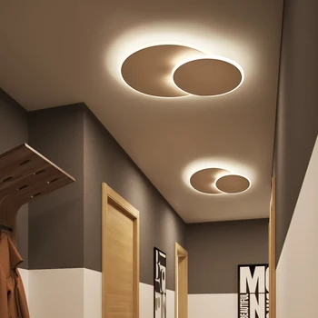 Rotatable Ultra-thin Modern LED Ceiling Lights For aisle corridor Bedroom Brown/ White fixtures Ceiling Lamp lamparas de techo modern corridor mirror crystal ceiling lamp aisle veranda lighting down surface mounted led ceiling lights lampara de techo