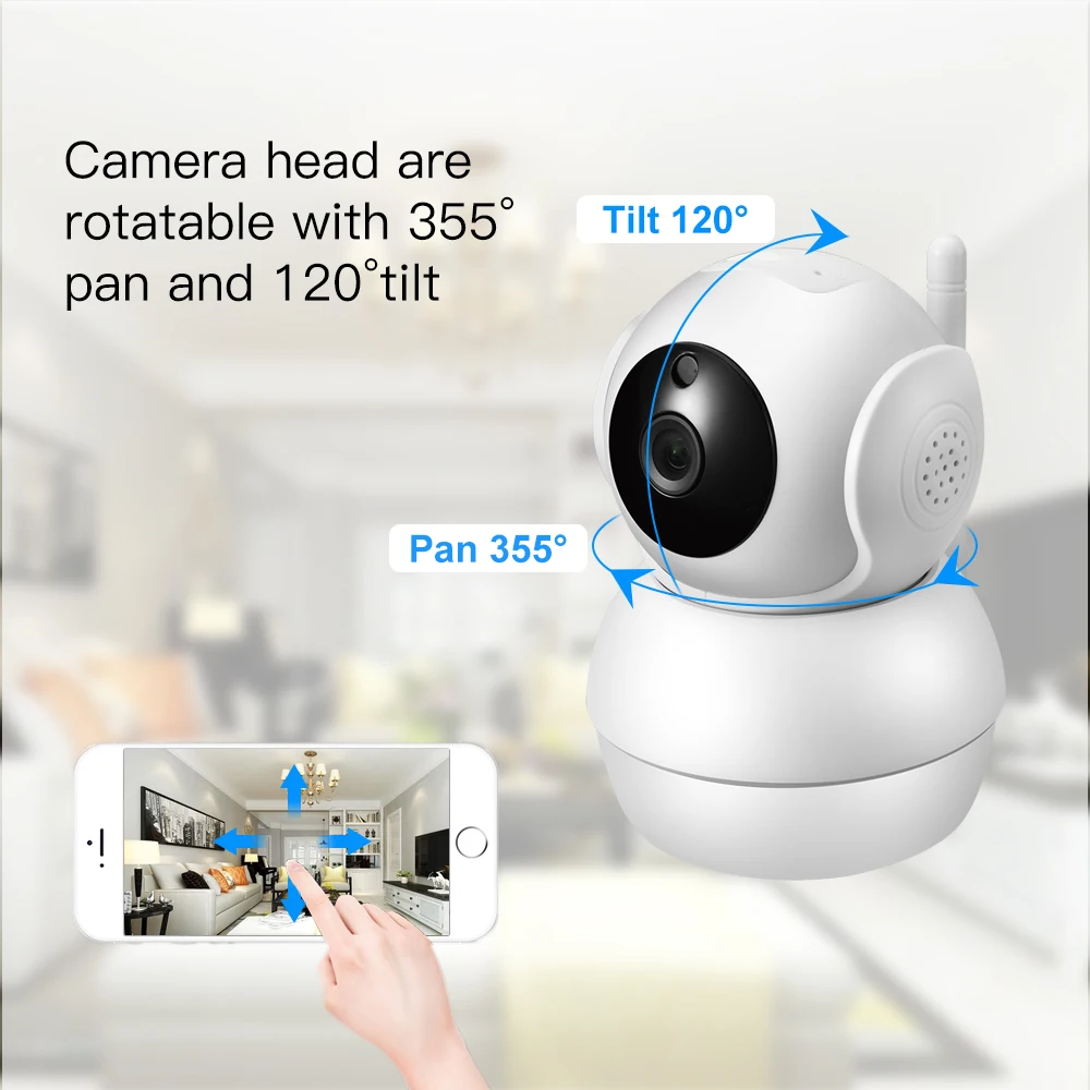 Gadinan Pan/Tilt Wireless Camera 1080P HD Baby Monitor Portable Home IP Camera Pet Monitor WiFi camera Smart Camera Surveillance
