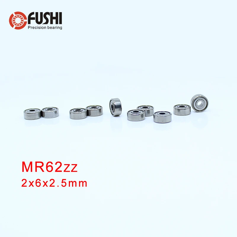 MR62ZZ подшипник ABEC-1(10 шт.) 2*6*2,5 мм миниатюрный MR62 zz, шариковые подшипники R-620 W52 MR62Z