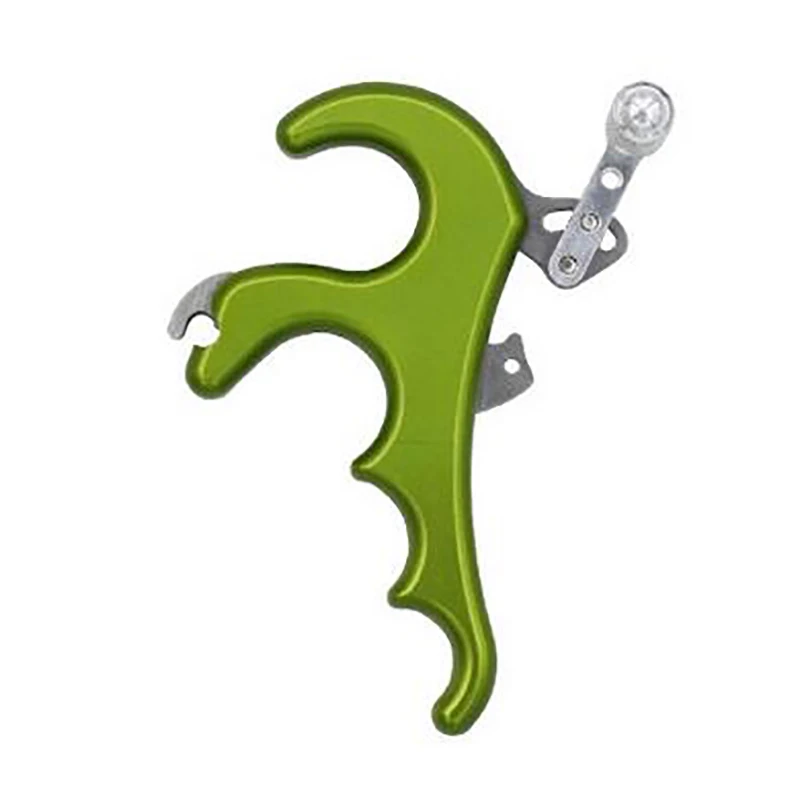 4 Fingers Compound Bow Release Aids Stainless Steel Powerful Hunting Grip Caliper Compound Bow