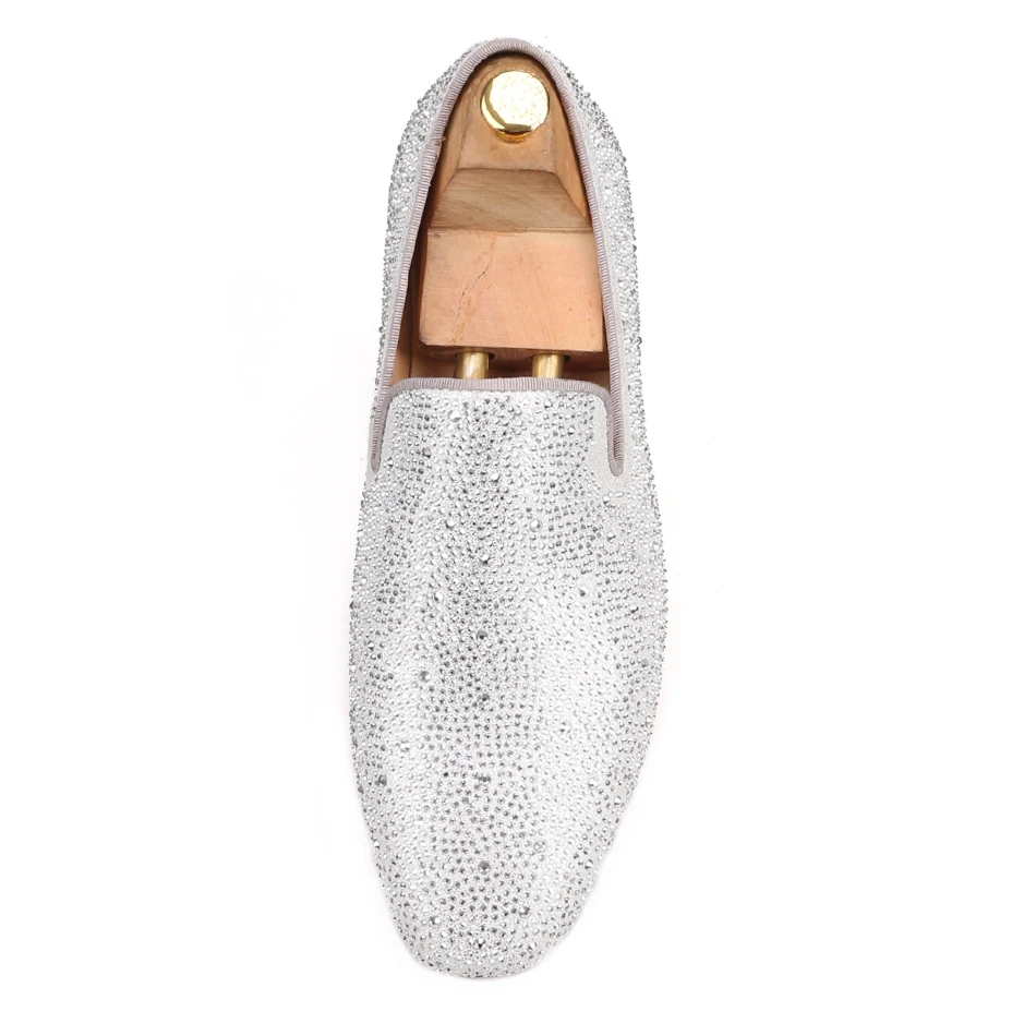 Piergitar 2018 New Style Genuine Leather Men Loafers with Silver Rhinestone Fashion Party and Banquet men's casual shoes slip-on Piergitar 2018 New Style Genuine Leather Men Loafers with Silver Rhinestone Fashion Party and Banquet men's casual shoes slip-on