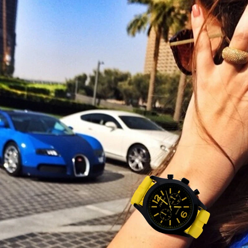 SINOBI Sport Women Watch Waterproof Silicone Lady Wrist Watches Quartz Clock Female relogio feminino Running Fitness Yellow 2018