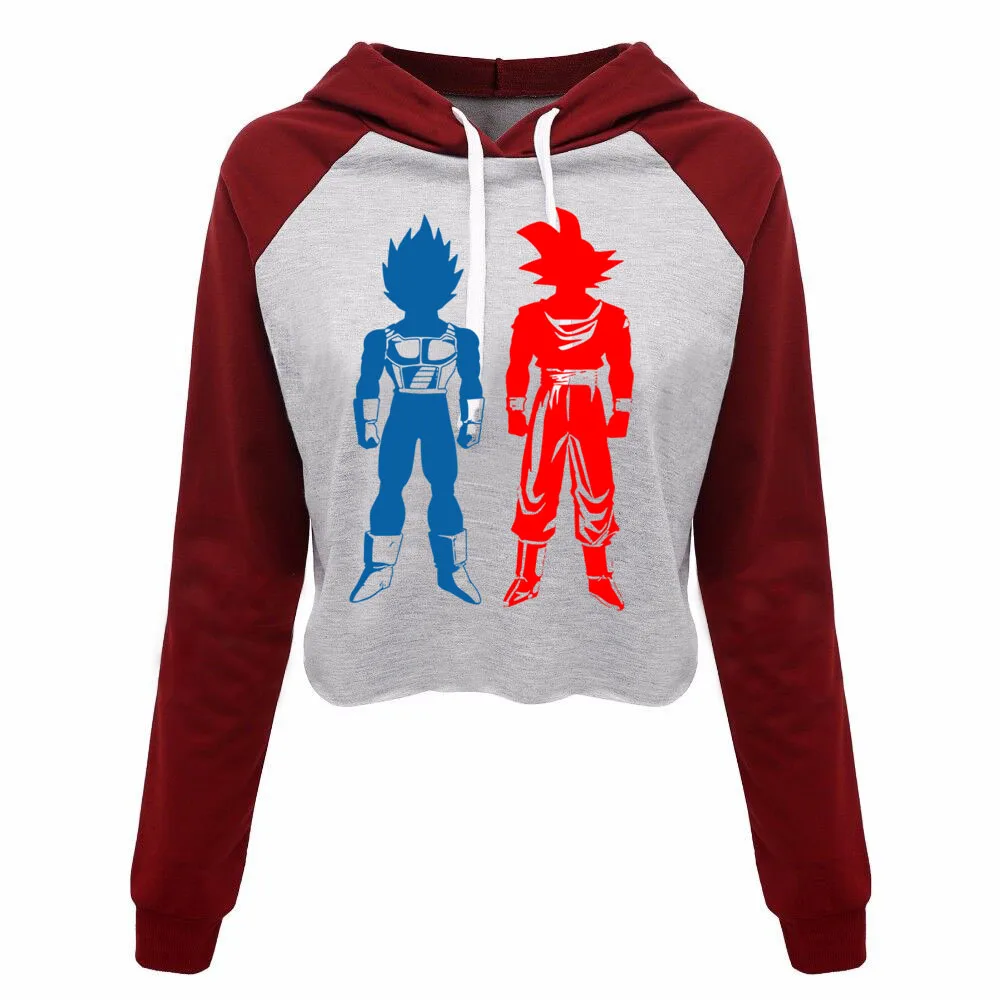 32660279944 Женские Драконий жемчуг Z DBZ укороченные толстовки весенние модные топы милый японский аниме укороченный топ пуловер с капюшоном, толстовка - Цвет: 32660279944