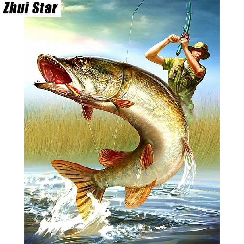 Aliexpress.com : Buy New 5D DIY Diamond Painting "Fishing" Embroidery
