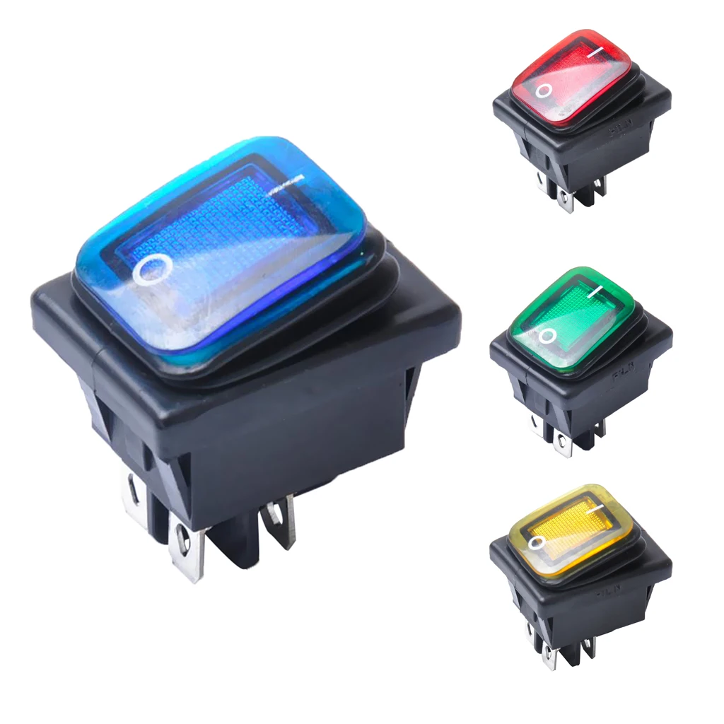 4 Pin On/Off Boat Caravan Rocker Switch ON-OFF 2 Position Electrical equipment With Light Power Switch Dashboard Parts