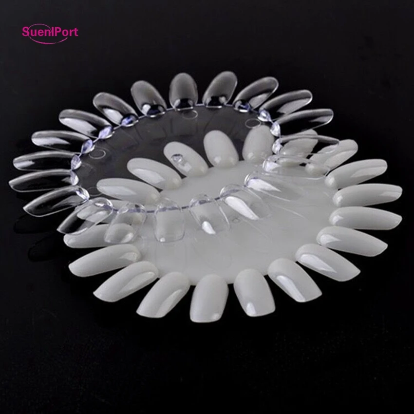 

Sune l Port 100pcs Clear New Plastic False Nail Tips Display Acrylic Fake Nail Polish Practice Wheel Nail Tools Supplies