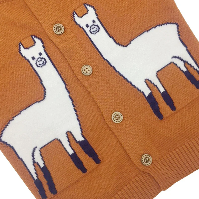 Casual Cotton Baby Sweater Cardigan Cartoon Alpaca Sweater For Girls Long Sleeve O-Neck Boys Sweater Knit Cardigan Kids Clothes (8)