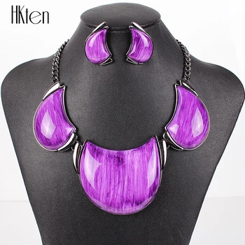 

MS17785 Brand Jewelry Sets Gunmetal Plated African Jewelry Sets Big Pendant Bright Colors High Quality Party Gifts 2014 New