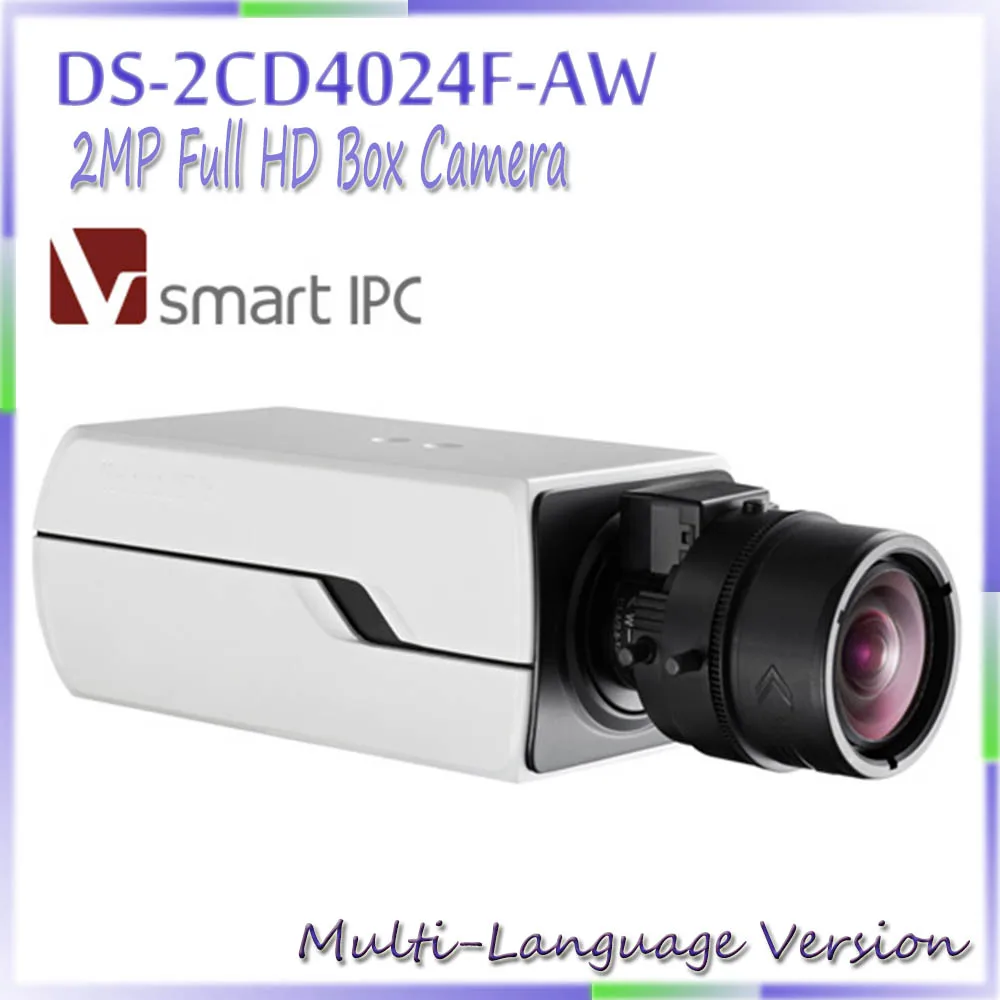 

Free shipping multi langauge version 2MP Full HD Box Camera 1080P POE DS-2CD4024F-AW IP camera IR network camera