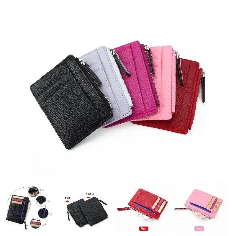 

Women Men Lady Wallets Purse Zipper PU Small Mini Soft Thin For Money Card Coin WF 668