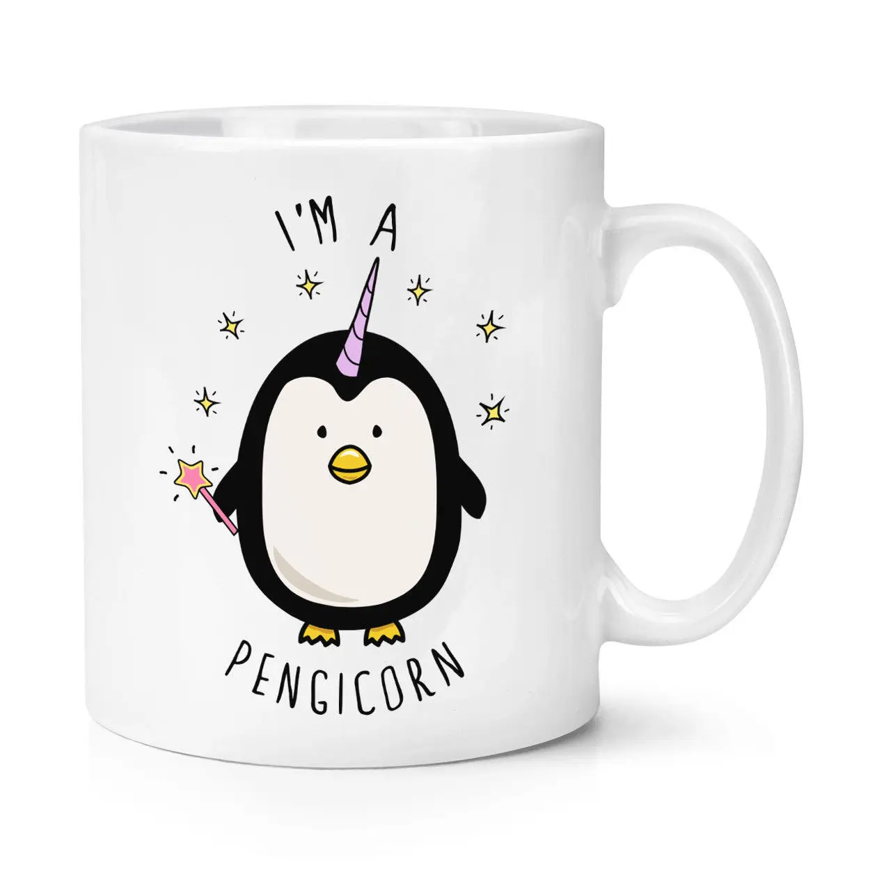 

I'm A Pengicorn 11oz Coffee Mug Cup with Stirring Spoon - Penguin Unicorn Magical Funny