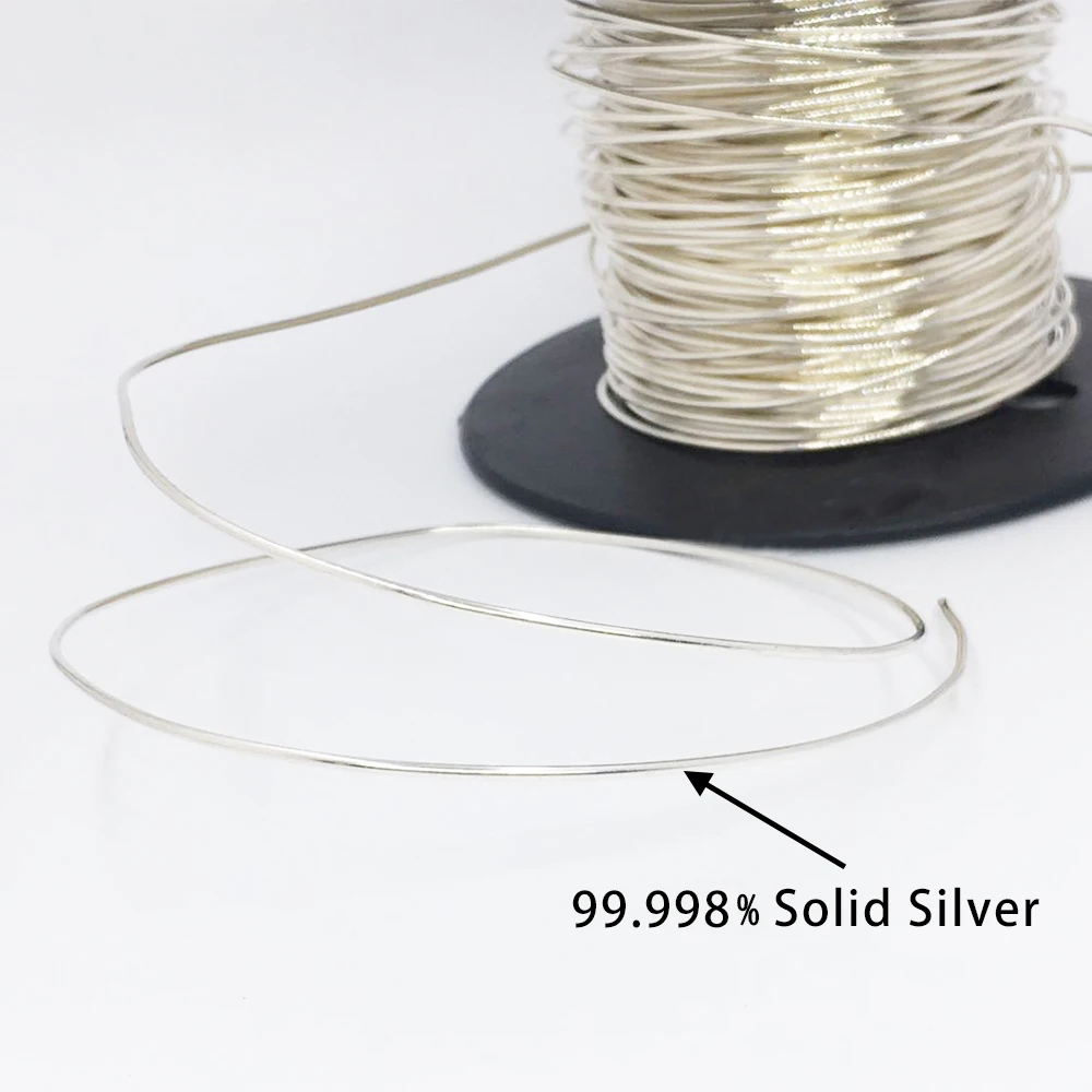 Audiocrast 99.998% High Purity Solid Pure Silver Hook Up Wire Ø 1.5mm 19 AWG Audio Cable DIY HiFi