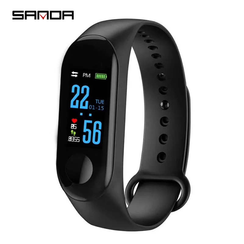

Sanda color screen smart bracelet heart rate sleep monitoring Bluetooth step counter sports bracelet,smart watch women android