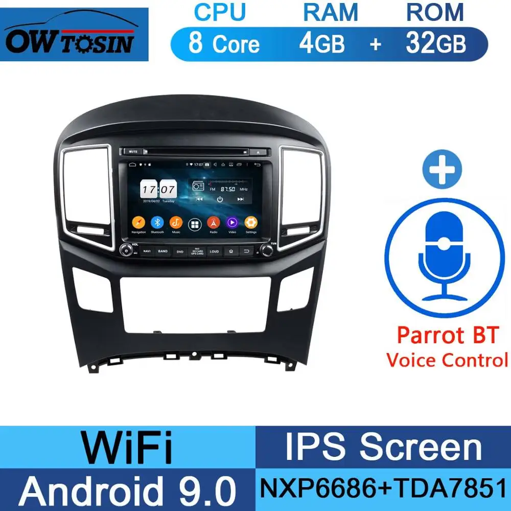 " ips 1920*1080 8 ядерный 4 Гб+ 64 Гб rom Android 9,0 автомобильный dvd-плеер для hyundai H1 Grand Starex DSP радио gps Parrot BT - Цвет: 32G Parrot BT