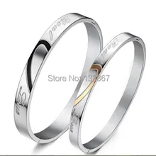 Сердце настоящая любовь пары из нержавеющей стали модный жесткий браслет обещают подарки