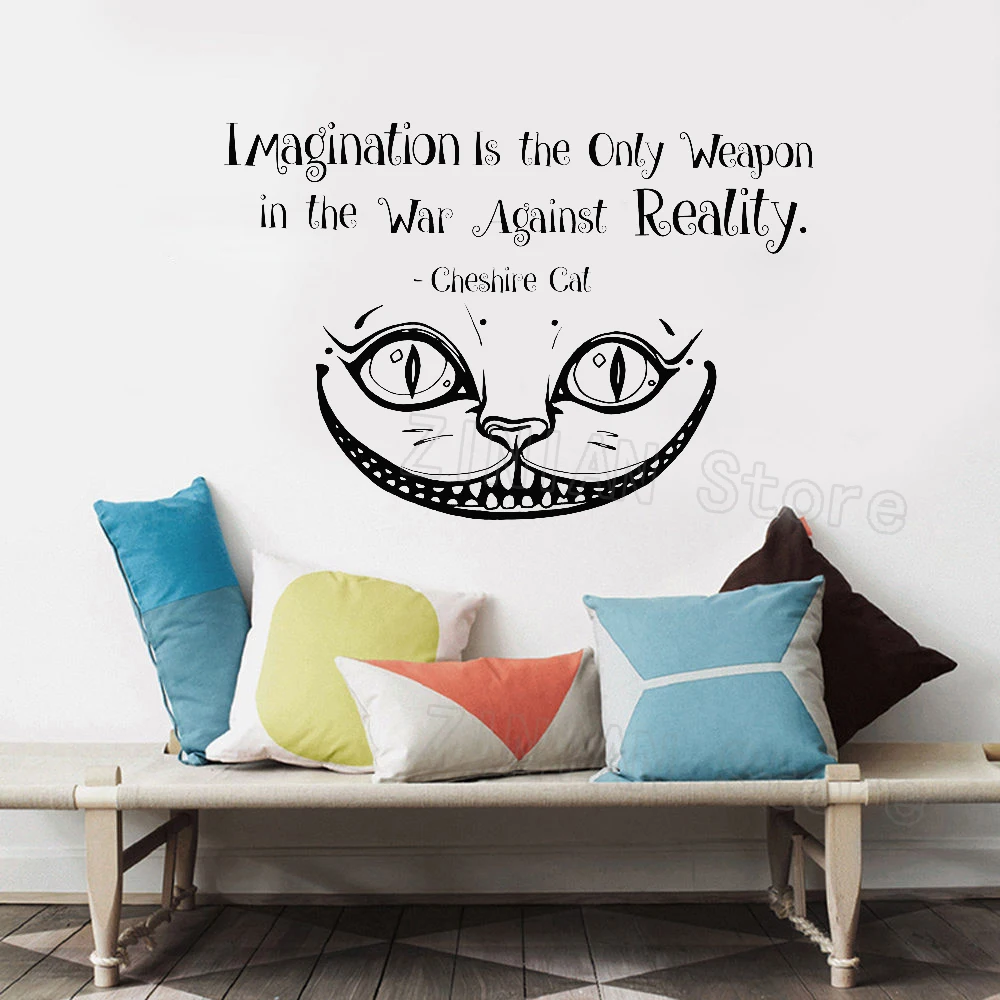 

Alice In Wonderland Wall Sticker Quotes "Imagination Is the Only" Vinyl Decals Room Wall Art Decoration Kids S759