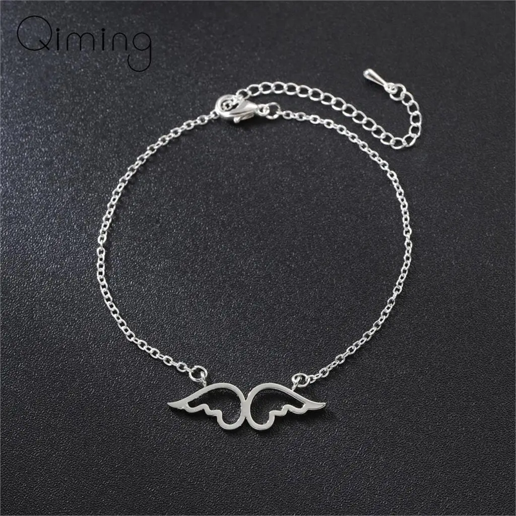 New Angel Wing Bracelet For Women Memorial Statement Fashion Jewelry Accessories Steel Handmade Femme Gift | Украшения и