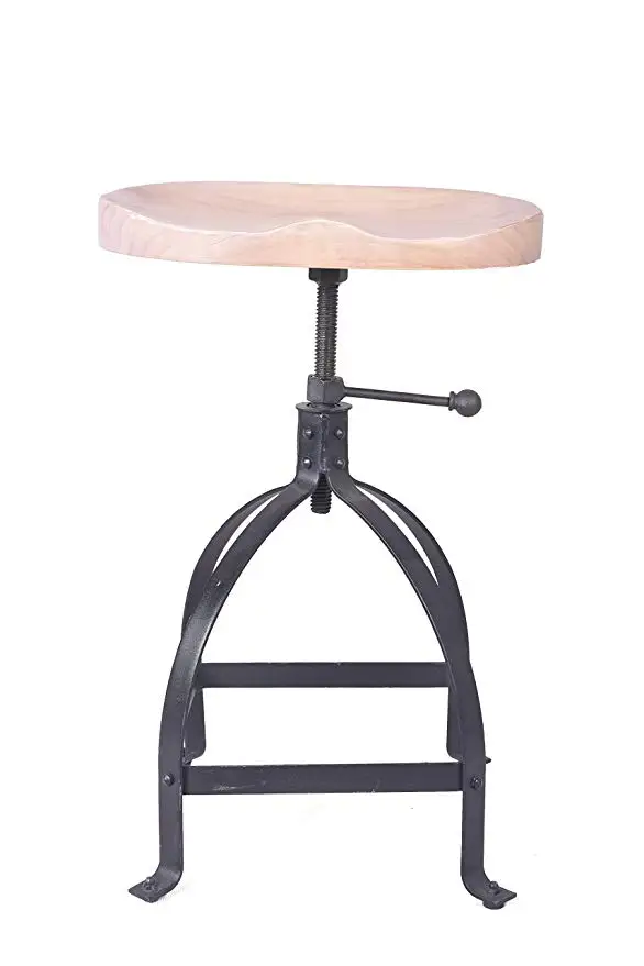 Chair Industrial Furniture Countryside Saddle Coffee Chair Rotating Wood Seat Metal Bar Stool Height Adjustable Bar Chairs Chair Industrial Furniture Countryside Saddle Coffee Chair Rotating Wood Seat Metal Bar Stool Height Adjustable Bar Chairs
